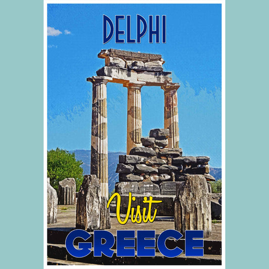 Delphi Greece Travel Poster